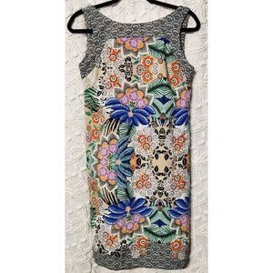 Wallis Dress Womens 10 Lightweight Sheath‎ Tropical Floral Boho Leaves